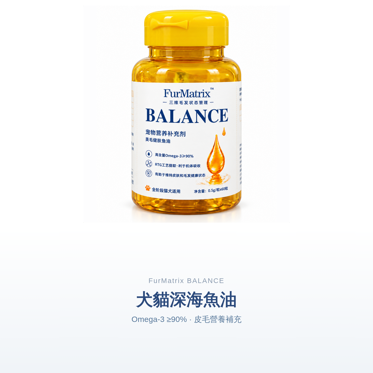 FurMatrix BALANCE Omega-3 深海魚油｜犬貓皮膚毛髮營養｜60粒